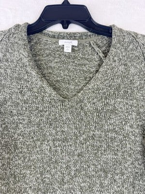 J Jill Sweater Large Petite Pure Jill Green Top Long Sleeve V Neck Womens