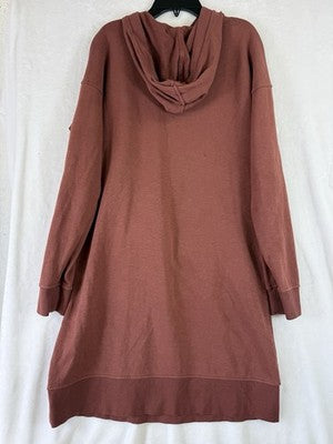 Toad & Co Dress Medium Follow Through Hooded Hoodie Long Sleeve Rust Sweatshirt