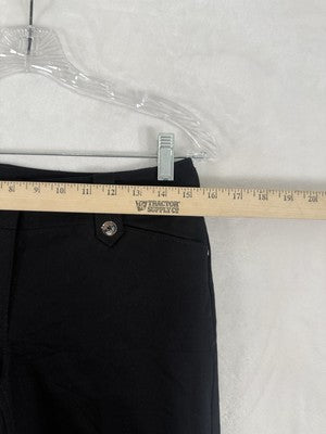 White House Black Market Crop Pants Black Cotton Stretch Womens WHBM NWT