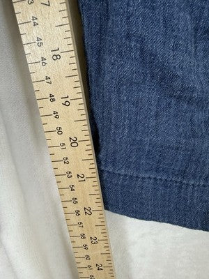 Gap Cotton Gauze Easy Barrel Pants Small Petite Womens Blue Pull On Summer New