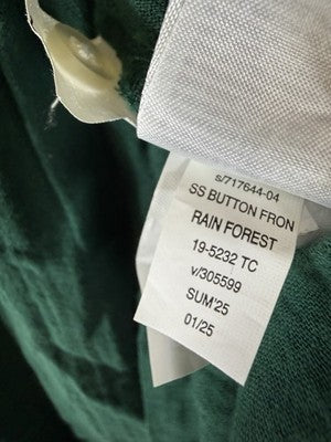 Gap Cotton Gauze Mini Shirtdress Large Women Green Short Sleeve New NWT