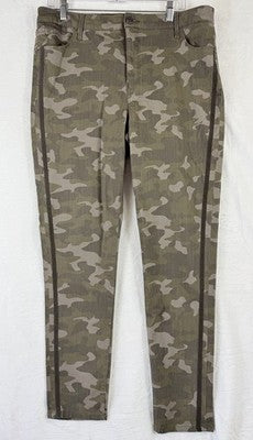 Skinnygirl Jeans 32 14 Long Green Camo Broadway High Rise Skinny Girl Slimming