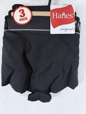 Hanes Panties Small Women Boyshorts 3 Pack Ribbed Black Beige Underwear New NWT