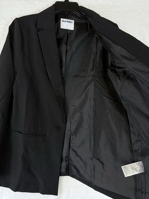 Old Navy Blazer Women Medium Black Jacket Classic Stretch New NWT