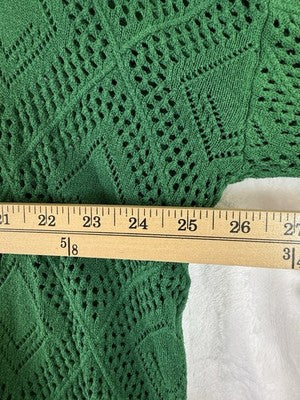 Torrid 3 Top Open Knit Sweater Green Long Sleeve 3X Plus Size Womens