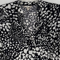 Banana Republic Dress Medium Sheath Black White V Neck 3/4 Sleeve Womens
