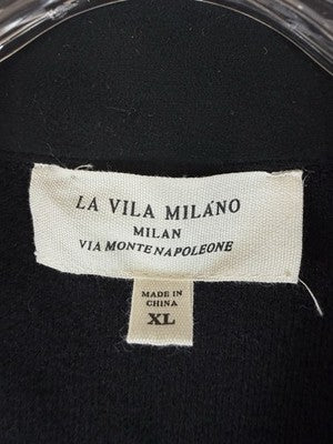 La Vila Milano XL Sleeveless Vest Blazer Black Double Breasted Pockets Women