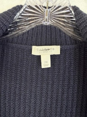Talbots Cardigan Sweater 2X Navy Blue Sleeveless Navy Blue Womens Plus Size