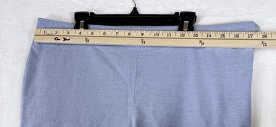 Talbots Chatham Crop Pants 10 Petite Women Scalloped Hem Blue Cotton Stretch 10P