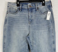 Old Navy Jeans 8 Crop Flare Blue Raw Hem Womens New