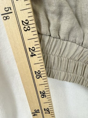 Anthropologie Cloth and Stone Linen Pants Large Joggers Pull On Beige Womens