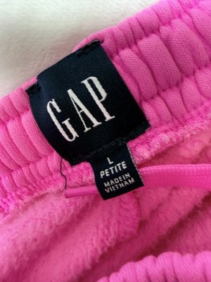 Gap Vintage Soft Sweat Shorts Large Petite Womens Pink Pull On Fleece 3” New NWT