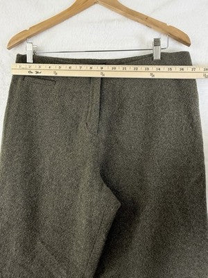 J Crew Pants 12 Petite High Rise Green Wool Tweed Straight Leg Lined Womens