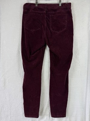 Banana Republic Corduroy Pants 30 10 Womens Burgundy Red Purple Mid Rise