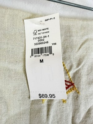 Gap Linen Blend Top Skort Set Medium Womens Beige Embroidered 2Pc Sleeveless New