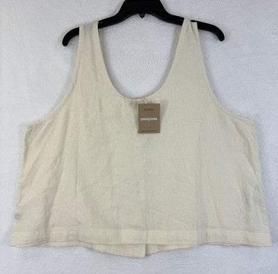 Patagonia Hemp Top Women Large Island Whole Weave Natural Reversible Button New