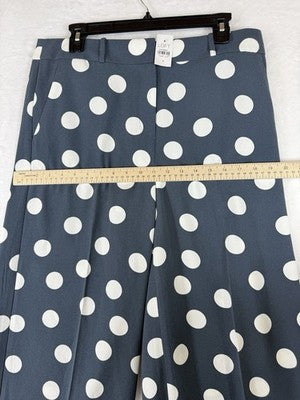 Ann Taylor Loft Wide Leg Crop Pants 8 Blue Polka Dot New NWT