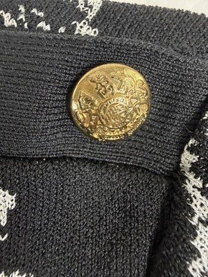 White House Black Market Sweater XS Short Sleeve Floral Gold Buttons Womens