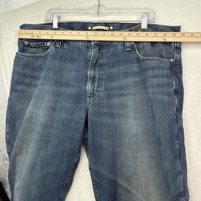 LL Bean Flannel Lined Jeans 40x34 - Actual 40x30 - Blue Straight Leg