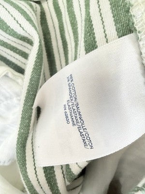 Lands End Pants 24W Mid Rise Classic Straight Leg Green Stripe Plus Size