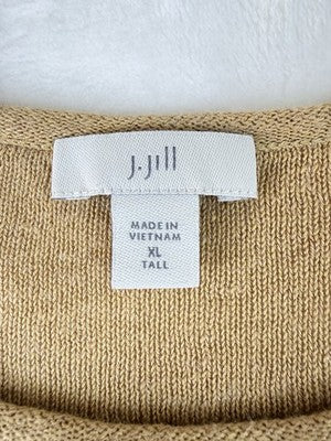 J Jill Sweater XL Tall Linen Blend Tunic Long Sleeve Tops Womens Beige Tan