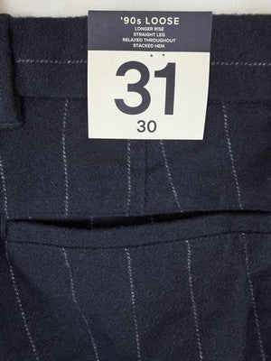 Gap 90s Loose Wool Blend Pants 31x30 Mens Navy Blue Trousers 365 Pleated New NWT