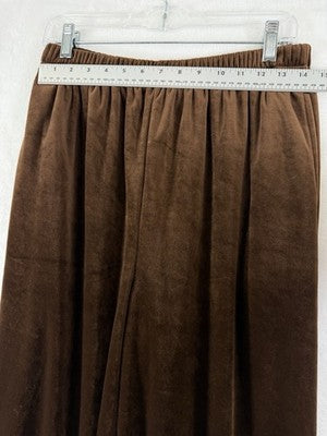 Vintage Diane Von Furstenberg Large Pants Pull On Brown Velour Womens