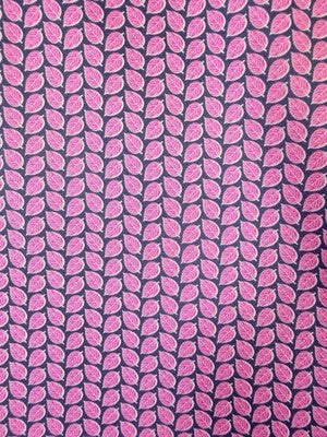 Footjoy Lisle Golf Polo Shirt Medium Mens Short Sleeve Pink Leaf Print