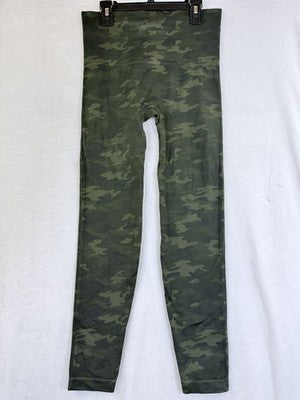 SPANX Leggings Large Look At Me Now High Waisted Green Camo Womens Slimming