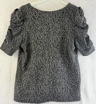 Worthington Tops Medium Womens Gray Puff Sleeve Knit