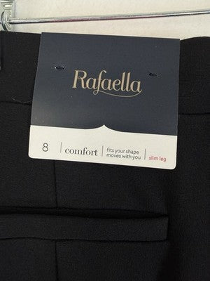 Rafaella Comfort Pants 8 Black Ponte Pull On Slim Leg Knit Womens New NWT