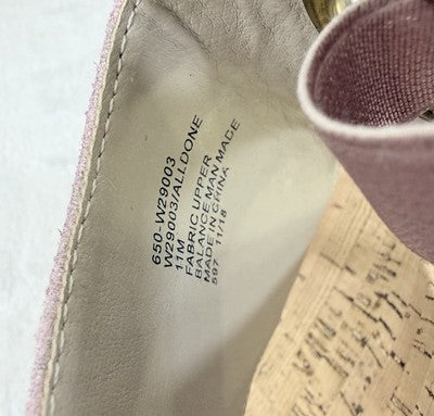 White Mountain Shoes 11 Womens Sandals Cork Wedge Pink Glitter Thong