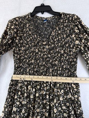 Old Navy Maxi Dress Medium Boho Brown Floral Womens