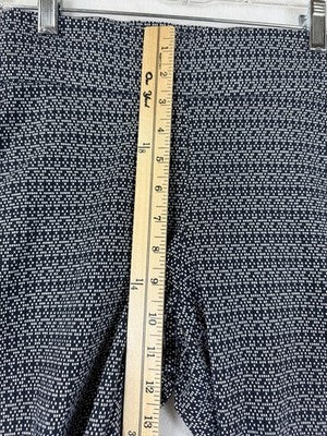 Christopher Banks Signature Slimming Pants 8 Knit Pull On Blue Print Womens