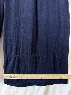 Banana Republic Wide Leg Cropped Pants XL Blue Linen Blend Pull On Womtns