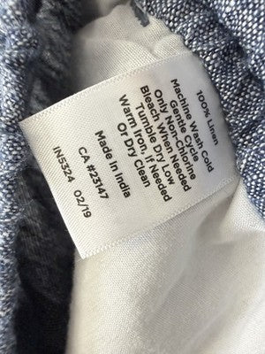 Talbots 100% Linen Shorts Large Blue Pull On Womens