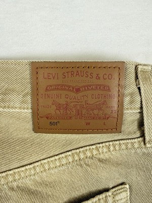 Levis 501 Womens Jeans 29 29x28 Beige Winter Twig Button Fly Original High Rise