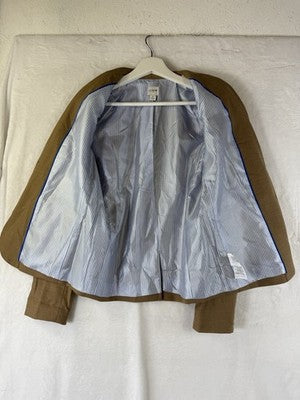 J Crew Schoolboy Blazer 2 Wool Womens Camel Beige Jacket Gold Buttons
