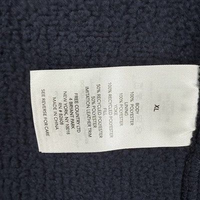 Free Country Cable Fleece Brisk Jacket XL Mens Navy Blue Zip Hooded New NWT