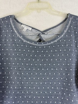 T By Talbots Top 1X Blue 3/4 Sleeve Twist Back Womens