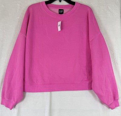 Gap Vintage Soft Wedge Crewneck Sweatshirt Medium Women Pink Long Sleeve Top New