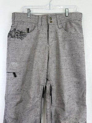 Roxy Snowboard Pants Womens Medium Gray Tweed Textured Ski Winter Snow Pants