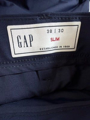 Gap Hybrid Slim Khakis Pants 38x30 Mens Navy Blue Tech Modern New NWT