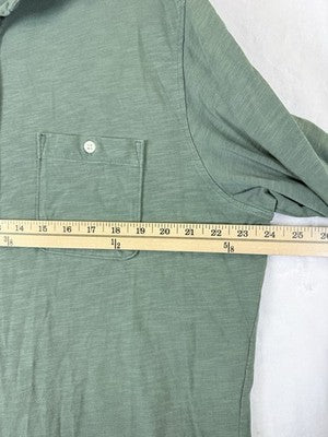 Untuckit Shirt For Men XL Long Sleeve Button Up Green Jersey Knit 100% Cotton