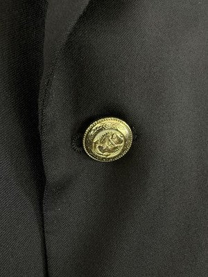 Jos A Bank Blazer 43L Black 100% Wool Gordon Jacket Gold Buttons Sport Coat Mens