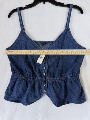 Gap Tops Medium Denim Peplum Cami Blue Sleeveless Festival Boho New NWT
