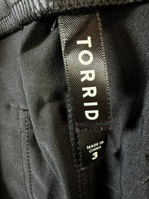 Torrid Faux Leather Pants 3 Black Flare Womens Plus Size 3X Pull On