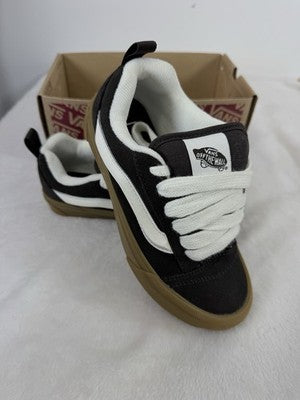 Vans Knu School 4 Mens 5.5 Womens Shoes Dark Brown Suede Leather Sneakers New