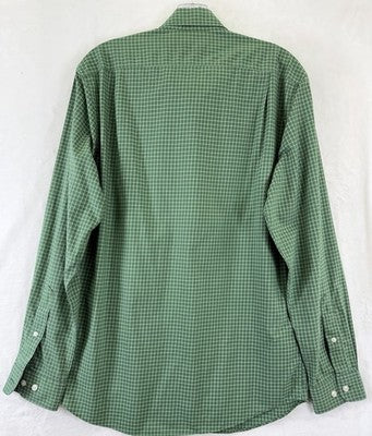 LL Bean Shirt Mens Small Button Down Green Long Sleeve 100% Cotton