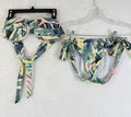 Venus Bandeau Bikini Set C Top 6 Bottom Tie Side Tropical Print Womens